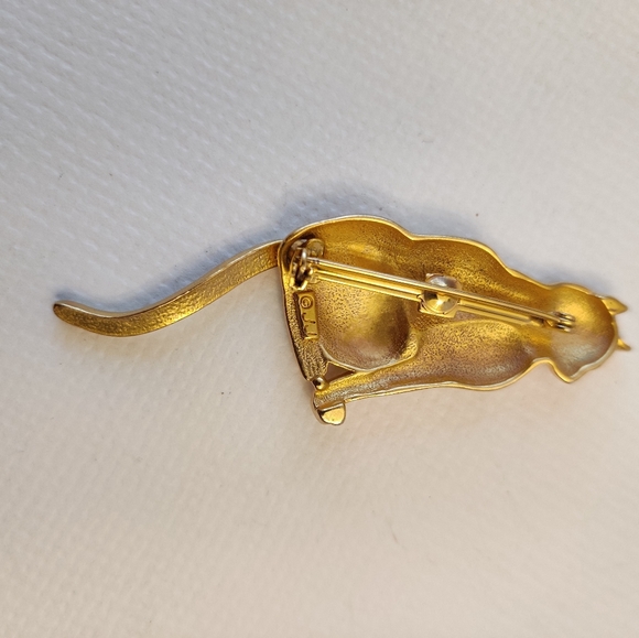Vintage JJ wigling tail cat 🐈 brooch pin - Picture 8 of 10